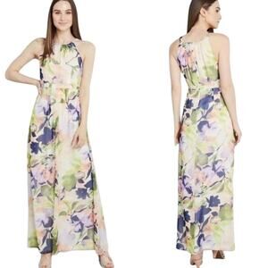 ModCloth Essence of Presence Halter Maxi Dress Floral Print MED Fairy Feminine